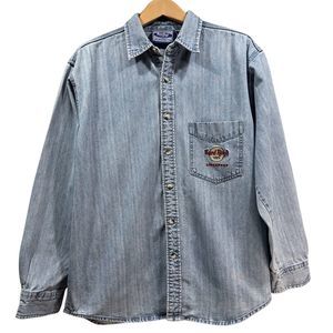 HARD ROCK CAFE Singapore Men's Size M Denim Button Down Collared LS Shirt Jacket